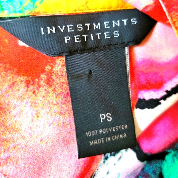 Investments Petites Floral Tunic Blouse Size S - Picture 9 of 10